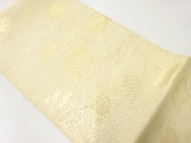 アンティーク　 紗 流水に銀杏模様織出し袋帯（材料）